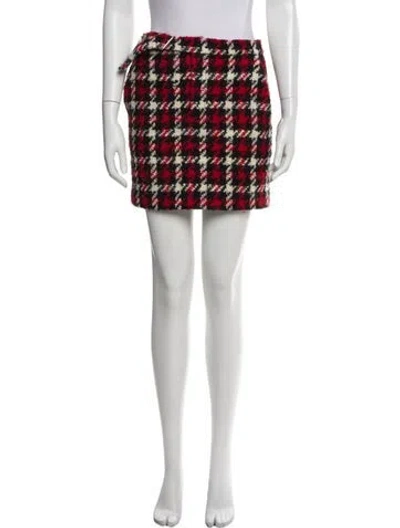 Pre-owned Mcq By Alexander Mcqueen Virgin Wool Mini Skirt In Red