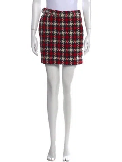 Pre-owned Mcq By Alexander Mcqueen Virgin Wool Mini Skirt In Red