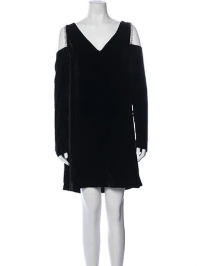Pre-owned Mcq By Alexander Mcqueen V-neck Mini Dress In Black