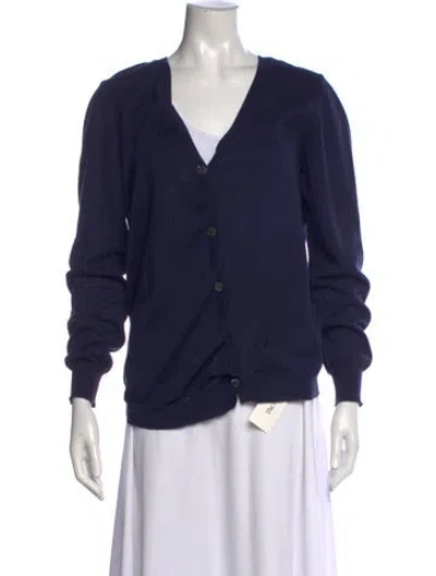 Pre-owned Mcq By Alexander Mcqueen V-neck Sweater In Blue