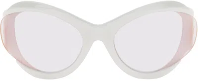Mcq By Alexander Mcqueen White Futuristic Sunglasses In 002 Shiny Metallic S