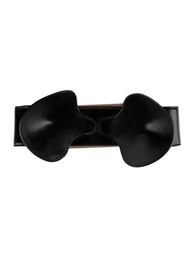 Pre-owned Mcq By Alexander Mcqueen Wide Leather Waist Belt In Black