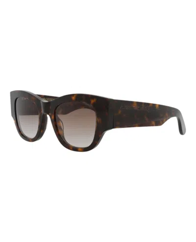 Pre-owned Mcq By Alexander Mcqueen Women's Mcq Alexander Mcqueen Alexander Mcqueen Square Rectangle Sunglasses In Havana Havana Brown (