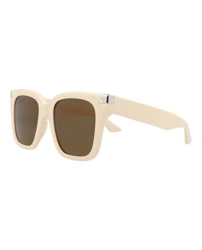 Pre-owned Mcq By Alexander Mcqueen Women's Mcq Alexander Mcqueen Alexander Mcqueen Square Rectangle Sunglasses In Ivory Ivory Brown (am