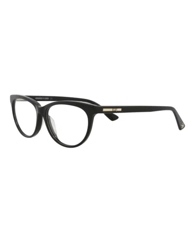 Pre-owned Mcq By Alexander Mcqueen Women's Mcq Alexander Mcqueen Cat Eye Optical Frames In Black Black Transparent (mq0294op/30009207/0