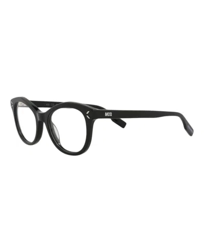 Pre-owned Mcq By Alexander Mcqueen Women's Mcq Alexander Mcqueen Cat Eye Optical Frames In Black Black Transparent (mq0330o/30011554/00