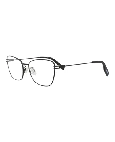 Pre-owned Mcq By Alexander Mcqueen Women's Mcq Alexander Mcqueen Cat Eye Optical Frames In Black Black Transparent (mq0370o/30013604/00