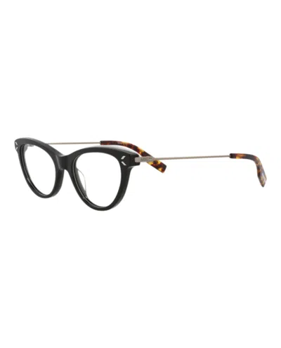 Pre-owned Mcq By Alexander Mcqueen Women's Mcq Alexander Mcqueen Cat Eye Optical Frames In Black Ruthenium Transparent (mq0356o/3001264