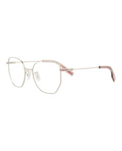 Pre-owned Mcq By Alexander Mcqueen Women's Mcq Alexander Mcqueen Cat Eye Optical Frames In Gold Gold Transparent (mq0335o/30011563/002)