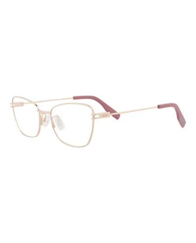 Pre-owned Mcq By Alexander Mcqueen Women's Mcq Alexander Mcqueen Cat Eye Optical Frames In Gold Gold Transparent (mq0370o/30013604/008)
