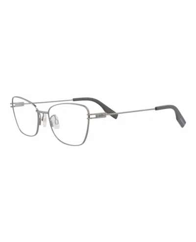 Pre-owned Mcq By Alexander Mcqueen Women's Mcq Alexander Mcqueen Cat Eye Optical Frames In Ruthenium Ruthenium Transparent (mq0370o/300