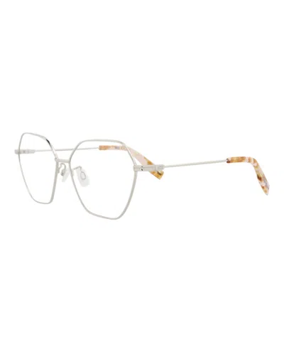 Pre-owned Mcq By Alexander Mcqueen Women's Mcq Alexander Mcqueen Cat Eye Optical Frames In Silver Silver Transparent (mq0352o/30012660/