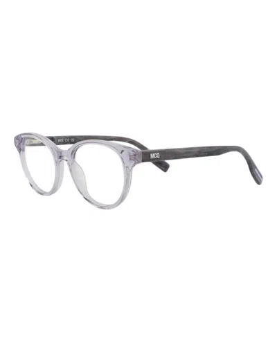 Pre-owned Mcq By Alexander Mcqueen Women's Mcq Alexander Mcqueen Round Oval Optical Frames In Grey Black Transparent (mq0308o/30010809/