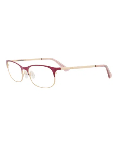 Pre-owned Mcq By Alexander Mcqueen Women's Mcq Alexander Mcqueen Round Oval Optical Frames In Violet Gold Transparent (mq0296op/3000920