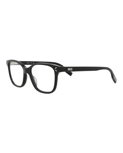 Pre-owned Mcq By Alexander Mcqueen Women's Mcq Alexander Mcqueen Square Rectangle Optical Frames In Black Black Transparent (mq0378o/30