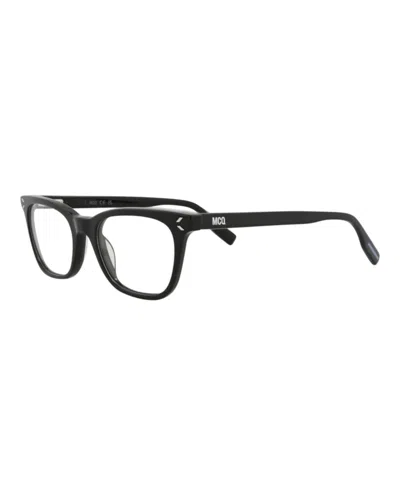 Pre-owned Mcq By Alexander Mcqueen Women's Mcq Alexander Mcqueen Square Rectangle Optical Frames In Black Black Transparent (mq0379o/30