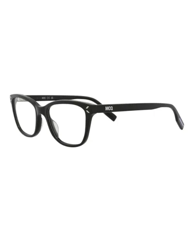 Pre-owned Mcq By Alexander Mcqueen Women's Mcq Alexander Mcqueen Square Rectangle Optical Frames In Black Black Transparent (mq0380o/30