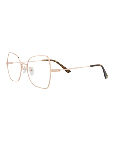 Pre-owned Mcq By Alexander Mcqueen Women's Mcq Alexander Mcqueen Square Rectangle Optical Frames In Gold Gold Transparent (mq0228oa/300