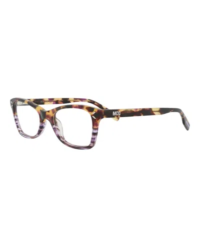 Pre-owned Mcq By Alexander Mcqueen Women's Mcq Alexander Mcqueen Square Rectangle Optical Frames In Havana Violet (mq0347o/30012674/007