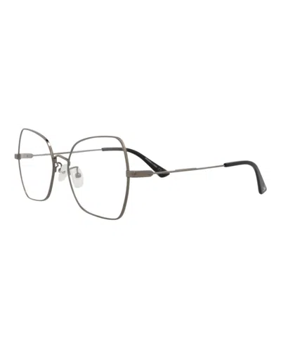 Pre-owned Mcq By Alexander Mcqueen Women's Mcq Alexander Mcqueen Square Rectangle Optical Frames In Ruthenium Ruthenium Transparent (mq
