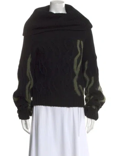 Pre-owned Mcq By Alexander Mcqueen Wool Colorblock Pattern Sweater In Black