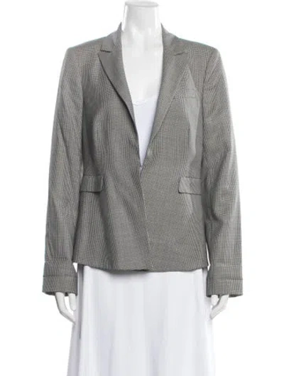 Pre-owned Mcq By Alexander Mcqueen Wool Houndstooth Print Blazer In White