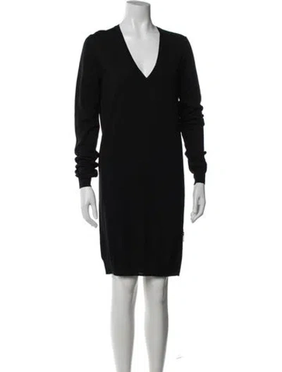 Pre-owned Mcq By Alexander Mcqueen Wool Knee-length Dress In Black