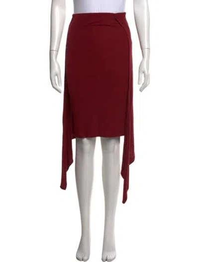 Pre-owned Mcq By Alexander Mcqueen Wool Midi Length Skirt In Burgundy