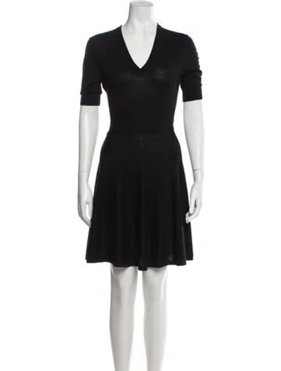 Pre-owned Mcq By Alexander Mcqueen Wool Mini Dress In Black