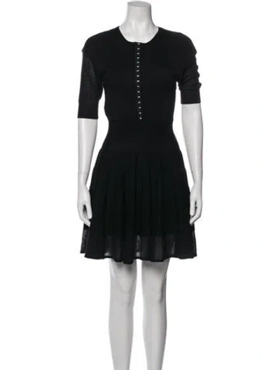 Pre-owned Mcq By Alexander Mcqueen Wool Mini Dress In Black