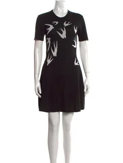 Pre-owned Mcq By Alexander Mcqueen Wool Mini Dress In Black