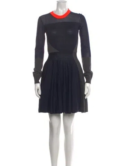Pre-owned Mcq By Alexander Mcqueen Wool Mini Dress In Blue