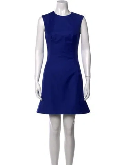 Pre-owned Mcq By Alexander Mcqueen Wool Mini Dress In Blue