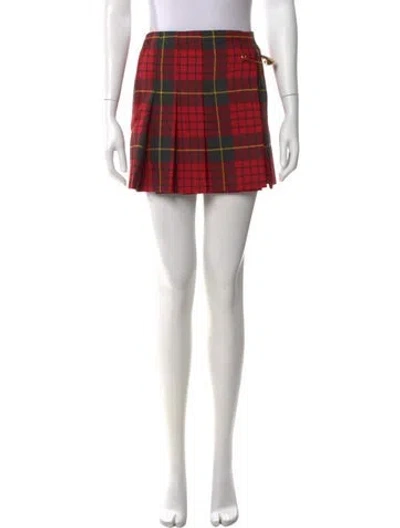 Pre-owned Mcq By Alexander Mcqueen Wool Mini Skirt In Red