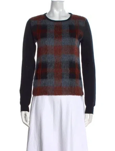 Pre-owned Mcq By Alexander Mcqueen Wool Plaid Print Sweater In Blue