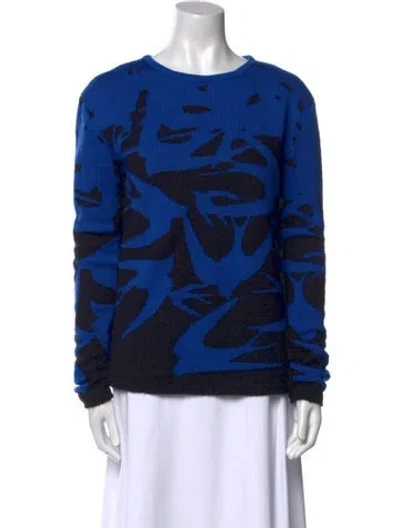 Pre-owned Mcq By Alexander Mcqueen Wool Printed Sweater In Blue