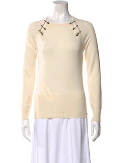 Pre-owned Mcq By Alexander Mcqueen Wool Scoop Neck Sweater In Neutral