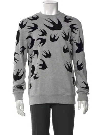 Pre-owned Mcq Swallow 2019 Graphic Print Sweatshirt In Gray