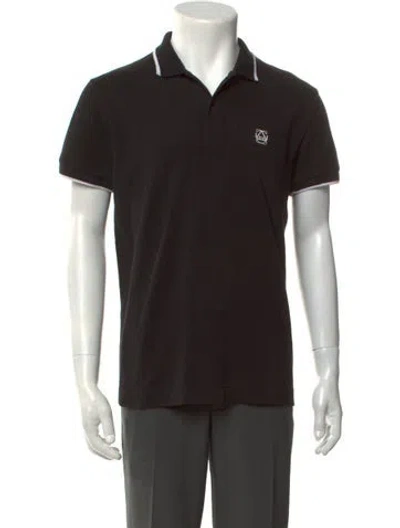 Pre-owned Mcq Swallow Collar Short Sleeve Polo Shirt In Black