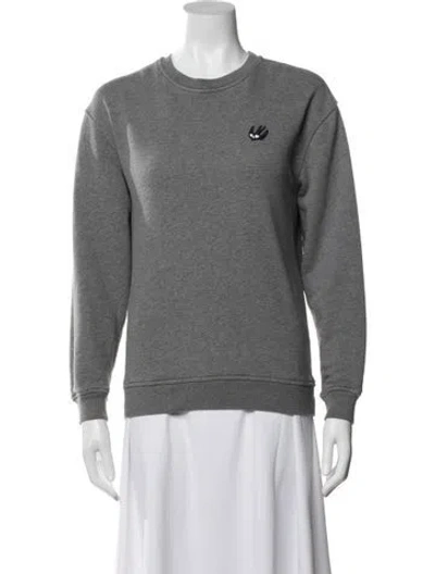 Pre-owned Mcq Swallow Crew Neck Long Sleeve Sweatshirt In Gray