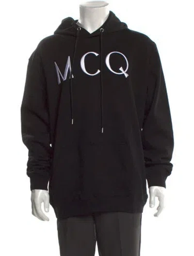 Pre-owned Mcq Swallow Graphic Print Crew Neck Hoodie In Black