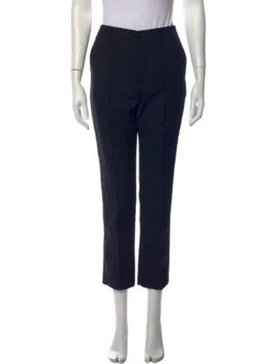 Pre-owned Mcq Swallow Wool Straight Leg Pants In Black