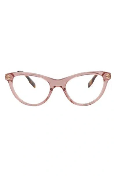 Alexander Mcqueen Mcqueen 46mm Cat Eye Optical Glasses In Pink