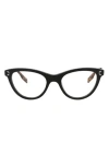 Alexander Mcqueen Mcqueen 46mm Cat Eye Optical Glasses In Black Ruthenium Transparent