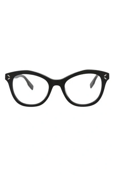 Alexander Mcqueen Mcqueen 47mm Cat Eye Optical Glasses In Black