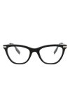 Alexander Mcqueen Mcqueen 47mm Cat Eye Optical Glasses In Black Silver Transparent