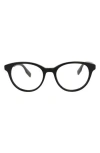 Alexander Mcqueen Mcqueen 47mm Oval Optical Glasses In Black
