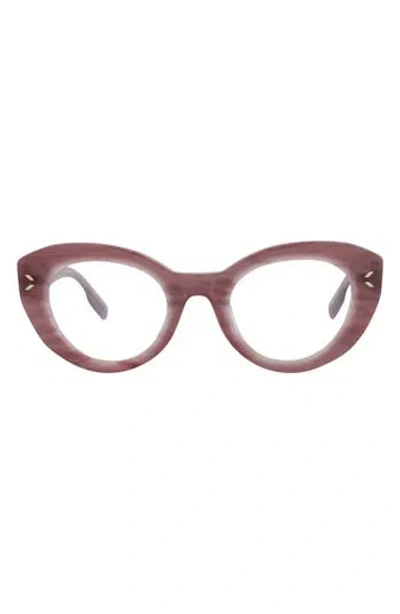 Alexander Mcqueen Mcqueen 48mm Cat Eye Optical Glasses In Pink
