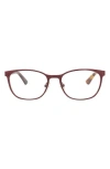 Alexander Mcqueen Mcqueen 48mm Square Optical Glasses In Burgundy Avana Transparent