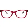 Alexander Mcqueen Mcqueen 48mm Square Optical Glasses In Burgundy Burgundy Transparent